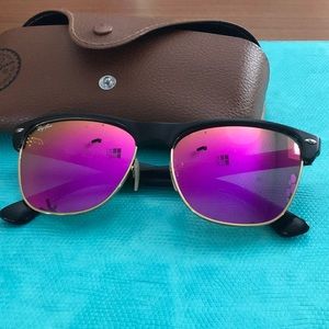 Ray Ban Clubmaster Pink Mirror Sunglasses